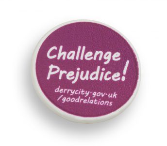 challenge prejudice Biodegradable badge
